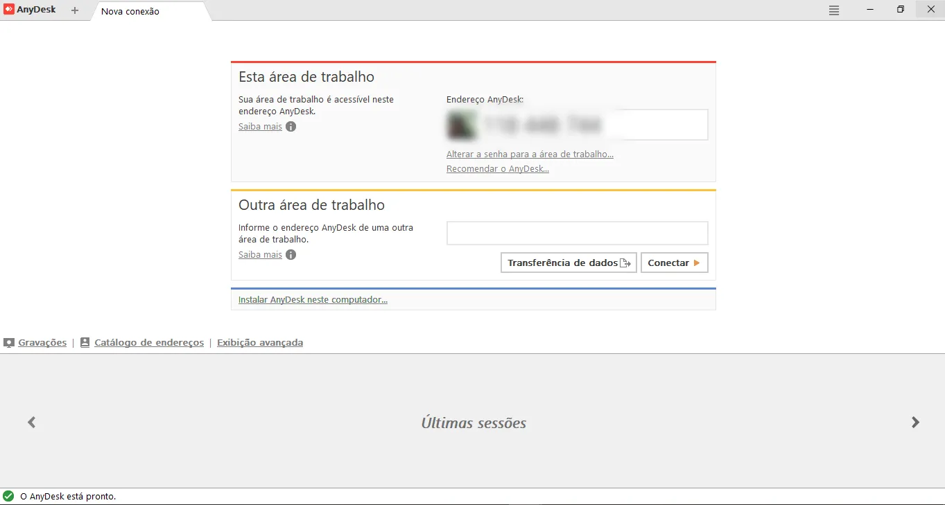 Área de Downloads: Anydesk