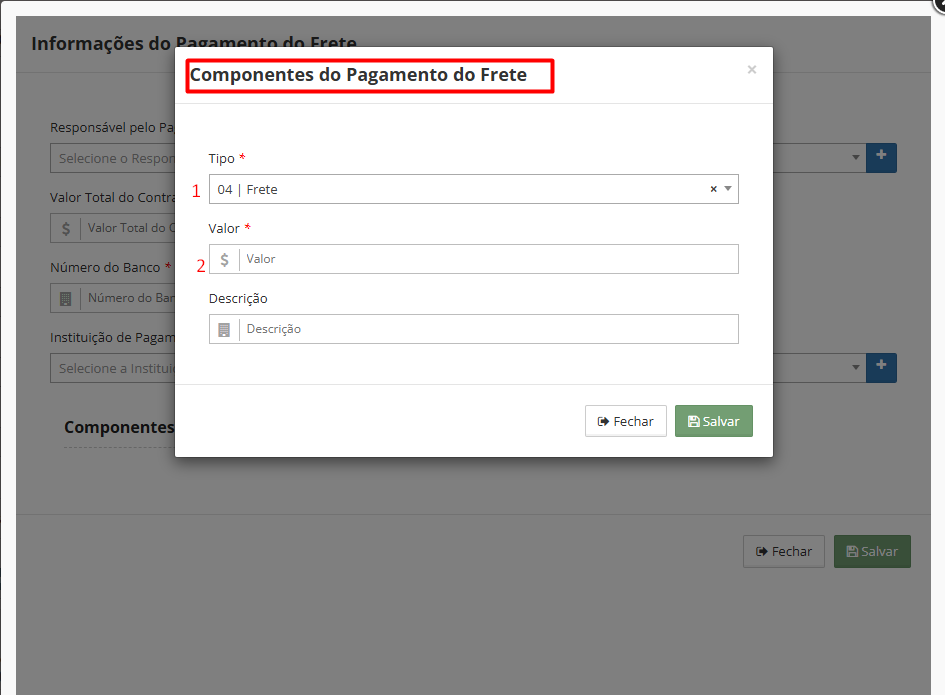 Componente do Pagamento